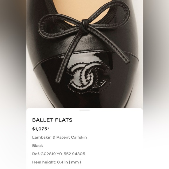 Brand New 100% Authentic CHANEL Classic Black Ballet Flats 38 - Picture 8 of 8
